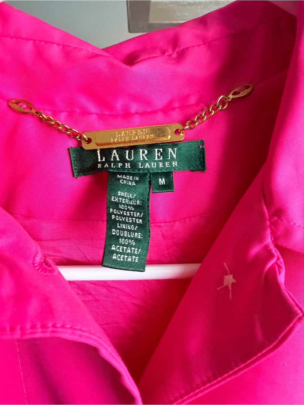 Ralph Lauren Vibrant Pink Single-Breasted Trench Coat - Picture 3 of 4